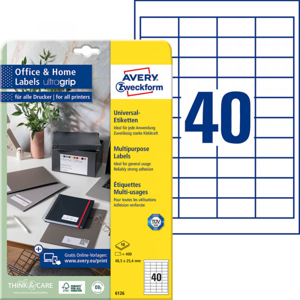 Universaletiketten Zweckform 6126 ultragrip