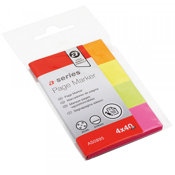 Haftmarker a-series Page Marker AS0895, 20x50mm, 4-farbig