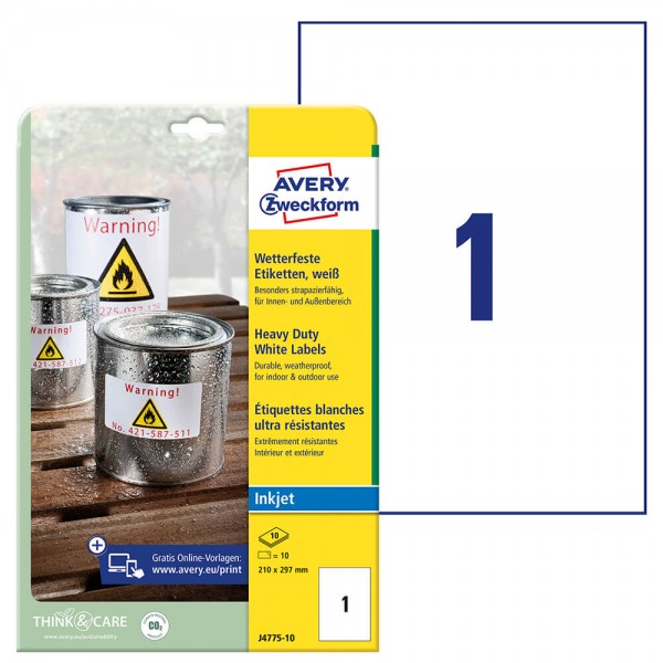 Folienetiketten Zweckform J4775-10 Verpackung + Inhalt