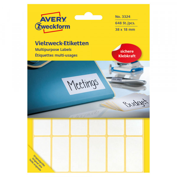 Etiketten Zweckform 3324, mini, 38x18mm