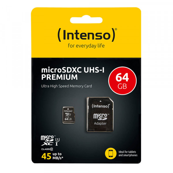 MicroSDXC-Speicherkarten Intenso 3423490 Verpackung