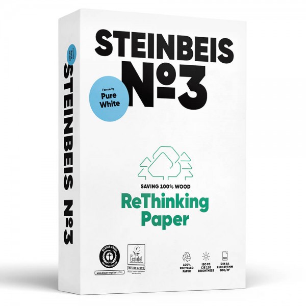 Kopierpapier Steinbeis Vision No. 3, A4, 90er Weiße, Recycling