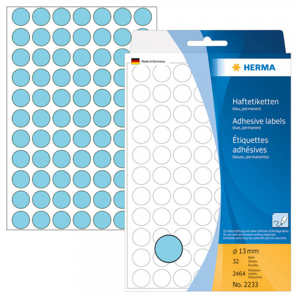 Markierungspunkte Herma 2233, Ø13mm, blau