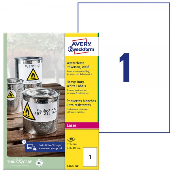 Folienetiketten Zweckform L4775-100 Verpackung