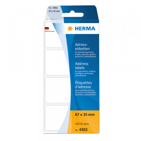 Endlosetiketten Herma 4302, 67x35mm