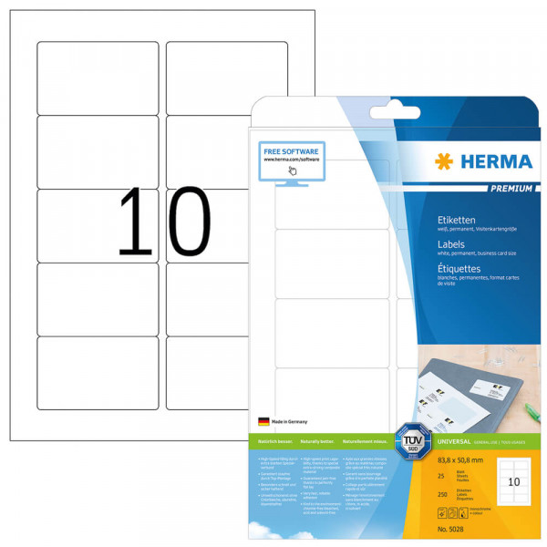Etiketten Herma 5028 83,8x50,8mm mit Verpackung