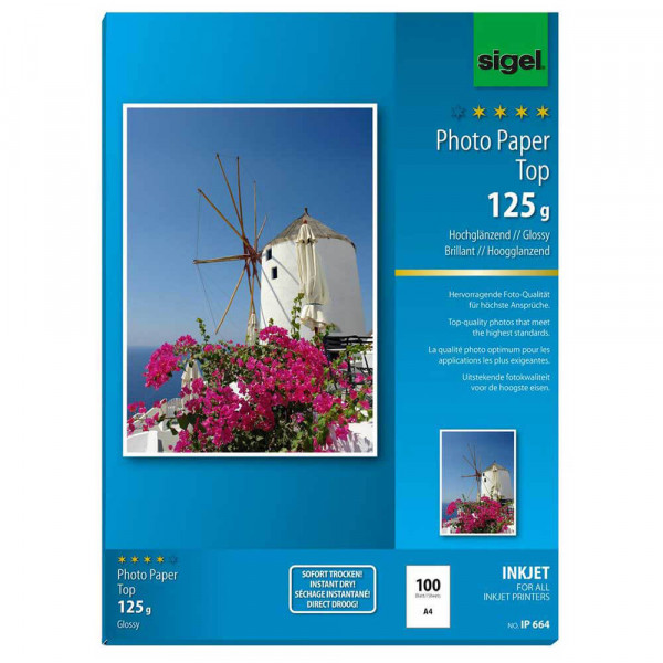 Sigel Inkjet-Fotopapier IP664 A4, glossy, 125 g/m²
