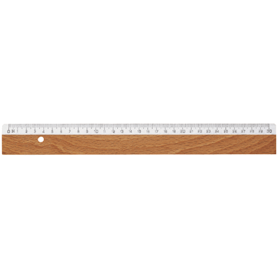Lineale Corona, 30cm, Holz, Metalleinlage