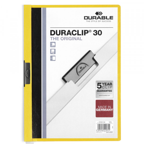 Klemmhefter Durable Duraclip 2200, 30 Blatt gelb