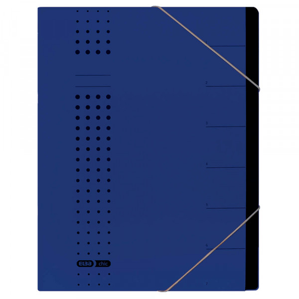 Ordnungsmappen Elba 42495 A4, 7 Fächer, Karton, farbig blau