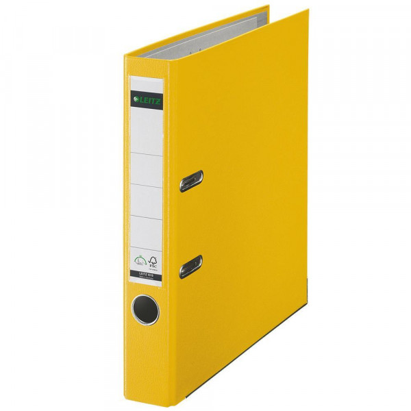 Ordner Leitz 1015 DIN A4, 52mm, farbiger Rücken, PP-Folie gelb