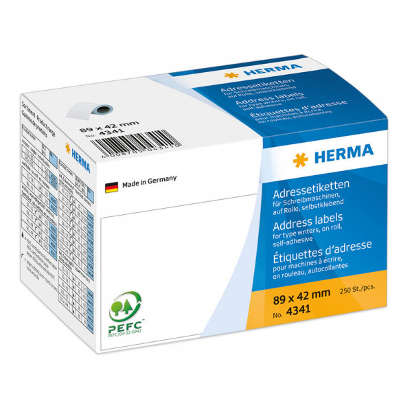 Adressetiketten Herma 4341, für Schreibgeräte, 89x42mm