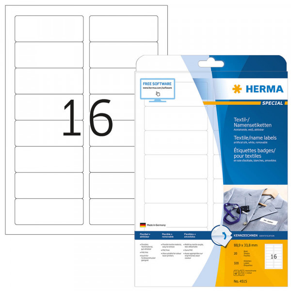Namensetiketten Herma 4515 mit Verpackung