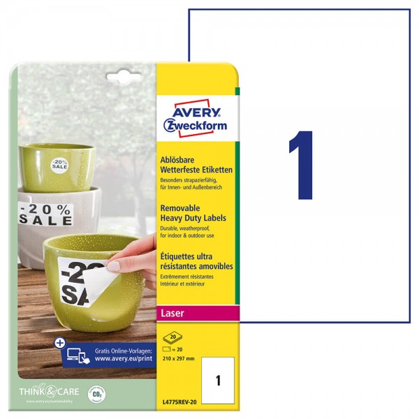 Etiketten Zweckform L4775REV-20 Verpackung + Inhalt